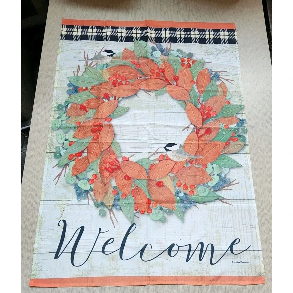 Decorative Garden Flags Lot Of 5 Welcome Patriotic Wreath Fall Wise Men Religion
